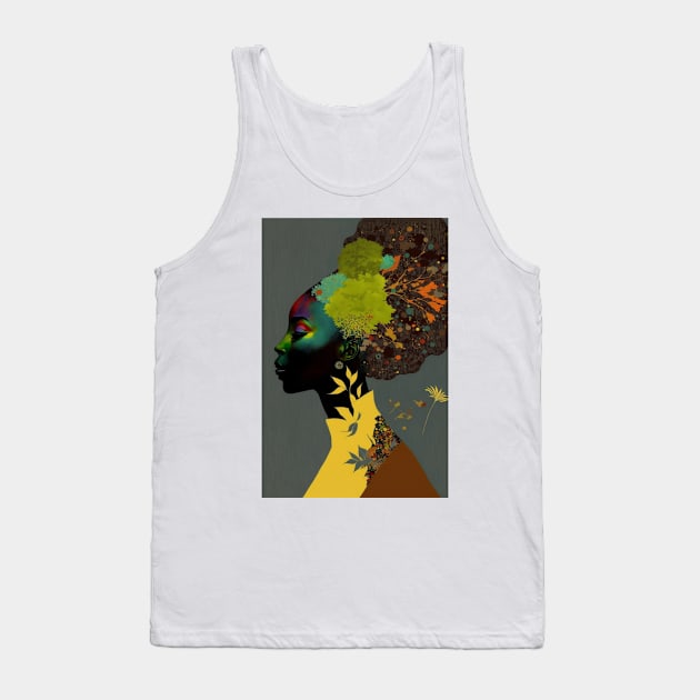 Woman with flowers in her hair Tank Top by Artisticwalls